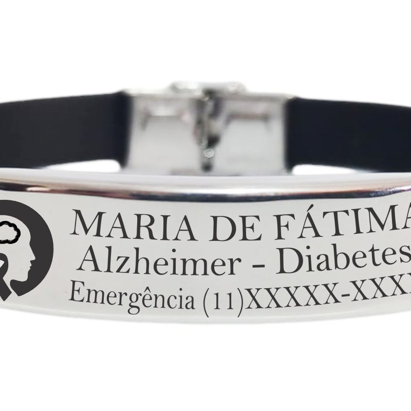 Pulseira Identificação Alzheimer Idosos Luxo